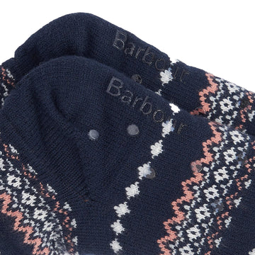 Barbour Fair Isle Lounge Socks Pink/Navy - Parasol Store