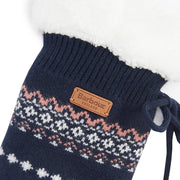 Barbour Fair Isle Lounge Socks Pink/Navy - Parasol Store
