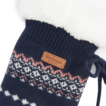 Barbour Fair Isle Lounge Socks Pink/Navy - Parasol Store