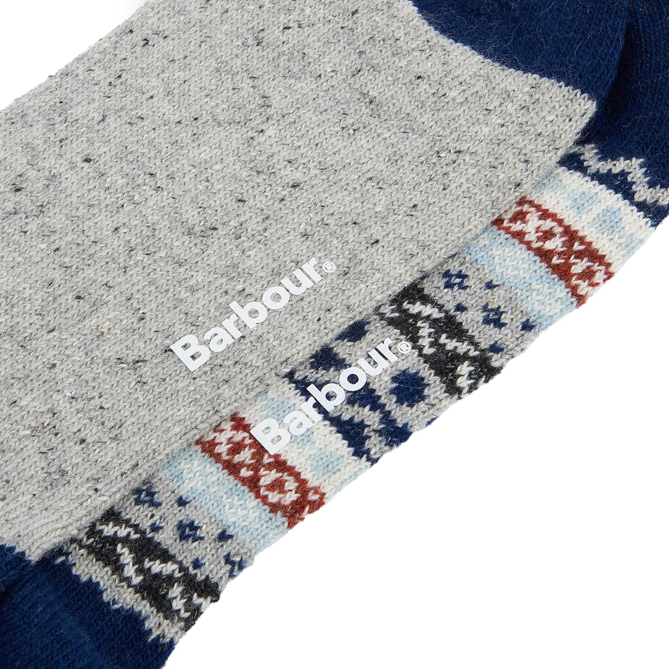 Barbour Fair Isle Sock 2 Pack Blue Granite Mix - Parasol Store