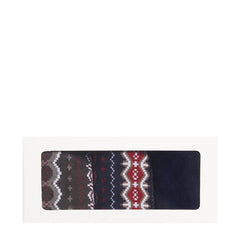 Barbour Fairisle Sock Gift Box Cranberry / Classic Black Slate Mix Barbour