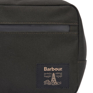 Barbour Field Canvas Washbag Olive/Black - Parasol Store