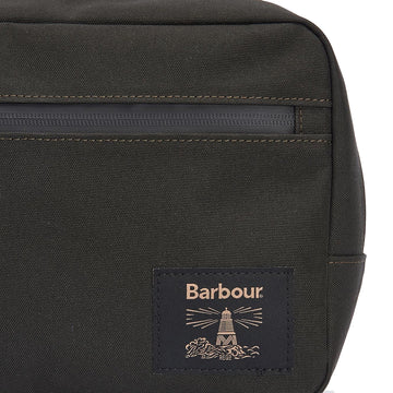 Barbour Field Canvas Washbag Olive/Black - Parasol Store