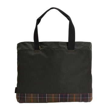 Barbour Field Waxed Tote Bag Sage/Classic