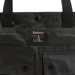 Barbour Field Waxed Tote Bag Sage/Classic - Parasol Store