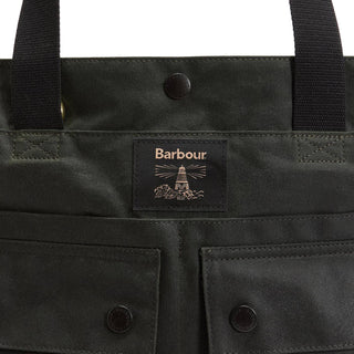 Barbour Field Waxed Tote Bag Sage/Classic