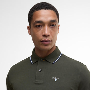 Barbour Fielding Tailored Polo Shirt Olive - Parasol Store