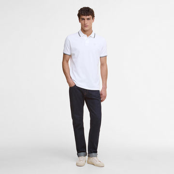 Barbour Fielding Tailored Polo Shirt White - Parasol Store
