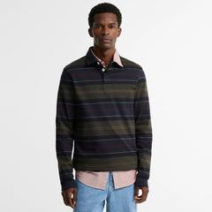 Barbour Frith Tartan Stripe L/S Rugby Shirt Navy