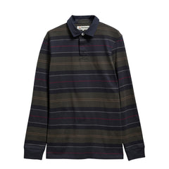 Barbour Frith Tartan Stripe L/S Rugby Shirt Navy