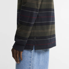 Barbour Frith Tartan Stripe L/S Rugby Shirt Navy