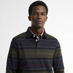 Barbour Frith Tartan Stripe L/S Rugby Shirt Navy