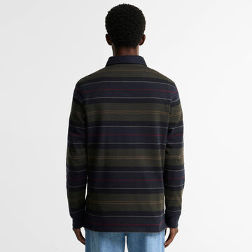 Barbour Frith Tartan Stripe L/S Rugby Shirt Navy