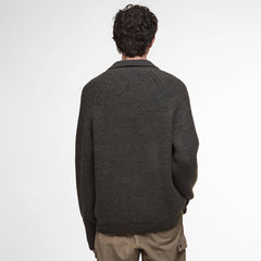 Barbour Garthman Knitted Zip Through Sweater Olive Ink - Parasol Store
