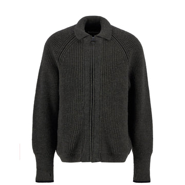 Barbour Garthman Knitted Zip Through Sweater Olive Ink - Parasol Store