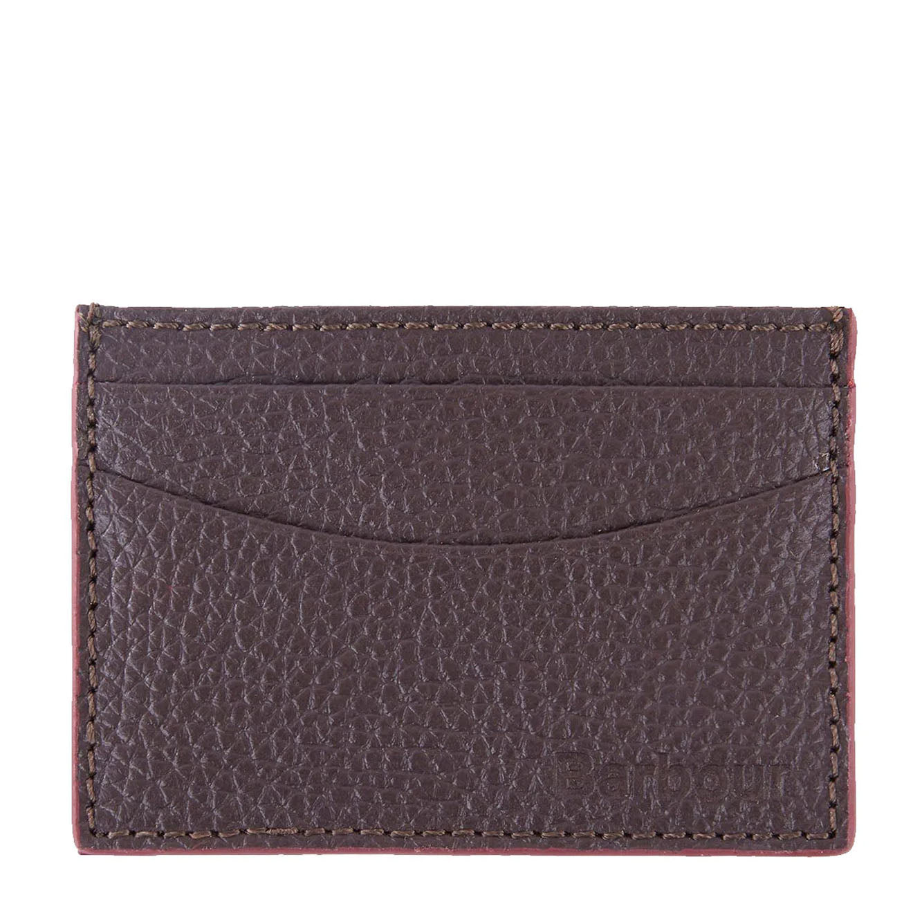 Barbour Grain Leather Card Holder Dk Brown - Parasol Store