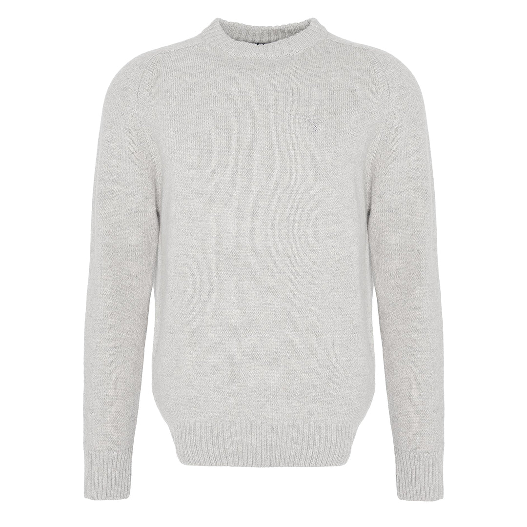 Barbour Grangetown Merino Crew Neck Sweater Light Grey - Parasol Store