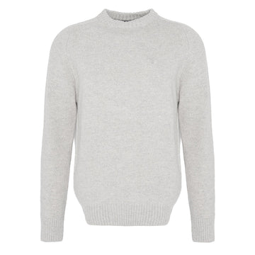 Barbour Grangetown Merino Crew Neck Sweater Light Grey - Parasol Store
