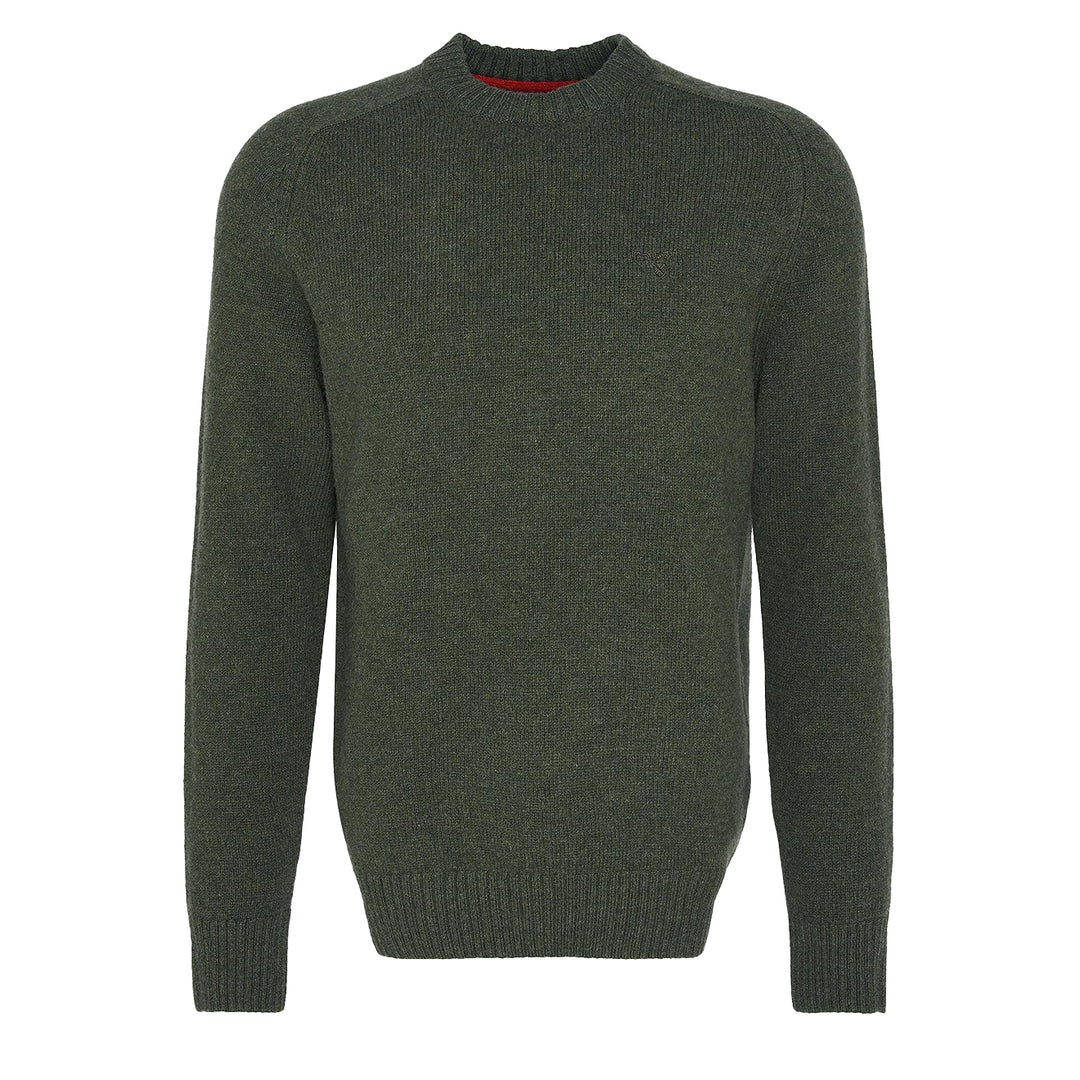 Barbour Grangetown Merino Crew Neck Sweater Mid Olive - Parasol Store