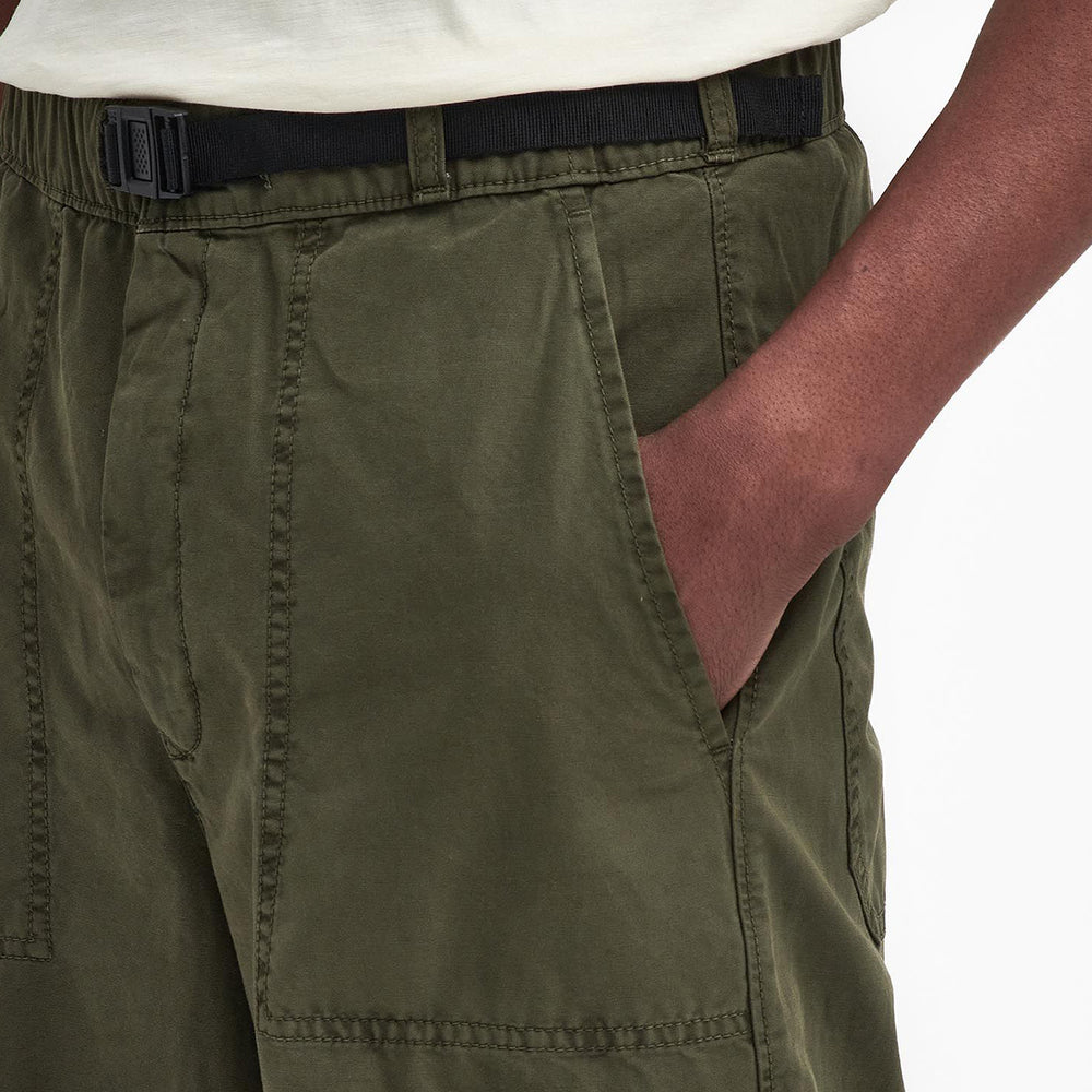 Barbour Grindle Relaxed Canvas Trouser Mid Olive - Parasol Store