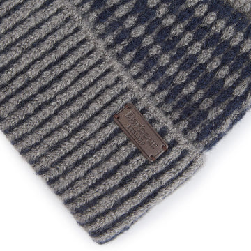 Barbour Harray Beanie Hat Blue Granite - Parasol Store