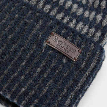 Barbour Harray Beanie Hat Navy/Basalt Blue - Parasol Store
