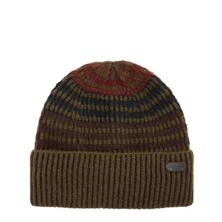 Barbour Harray Beanie Hat Olive/Fired Brick - Parasol Store