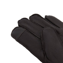 Barbour Highfield Leather Gloves Dark Brown - Parasol Store