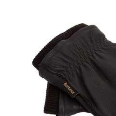Barbour Highfield Leather Gloves Dark Brown - Parasol Store