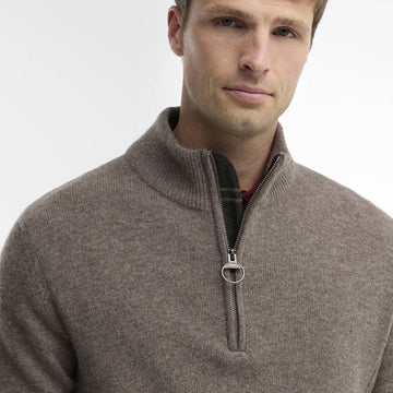 Barbour Holden Half Zip Knitted Jumper Military Marl