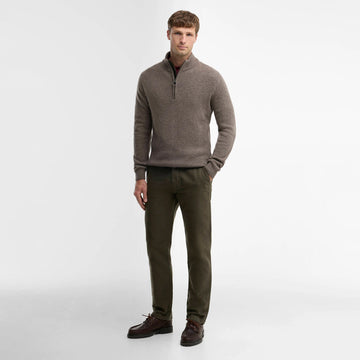 Barbour Holden Half Zip Knitted Jumper Military Marl