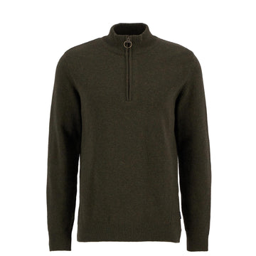 Barbour Holden Half Zip Knitted Jumper Olive Marl