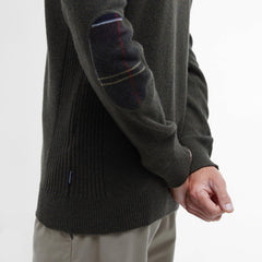 Barbour Holden Half Zip Knitted Jumper Olive Marl
