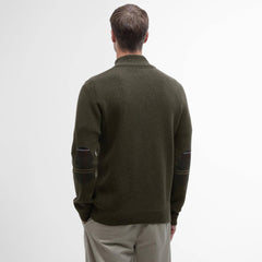 Barbour Holden Half Zip Knitted Jumper Olive Marl