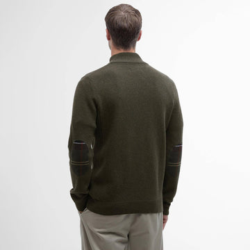 Barbour Holden Half Zip Knitted Jumper Olive Marl
