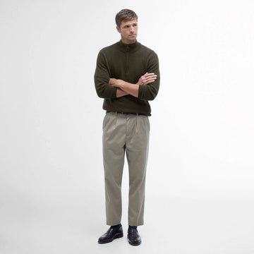 Barbour Holden Half Zip Knitted Jumper Olive Marl