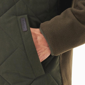 Barbour Hybrid Fleece Jacket Olive - Parasol Store