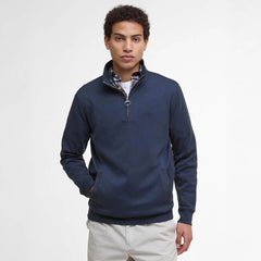 Barbour Lambeth Interlock Half Zip Sweatshirt Navy - Parasol Store