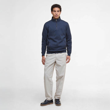 Barbour Lambeth Interlock Half Zip Sweatshirt Navy - Parasol Store