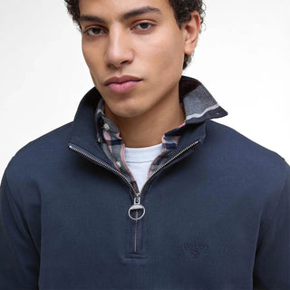 Barbour Lambeth Interlock Half Zip Sweatshirt Navy - Parasol Store