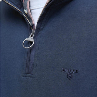 Barbour Lambeth Interlock Half Zip Sweatshirt Navy - Parasol Store