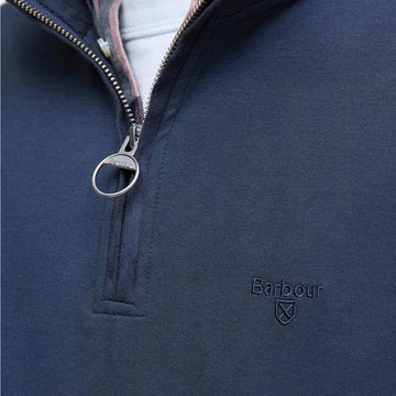 Barbour Lambeth Interlock Half Zip Sweatshirt Navy - Parasol Store