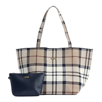 Barbour Layla Tartan Large Tote Bag Rosewood Tartan