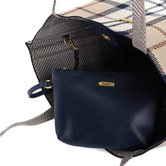 Barbour Layla Tartan Large Tote Bag Rosewood Tartan