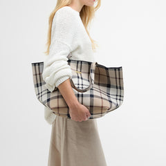 Barbour Layla Tartan Large Tote Bag Rosewood Tartan