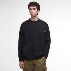 Barbour Leazes Crew Neck Sweatshirt Black - Parasol Store