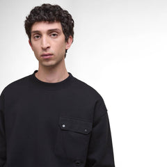 Barbour Leazes Crew Neck Sweatshirt Black - Parasol Store