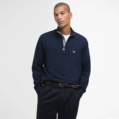 Barbour Lingwood Compact Quarter-Zip Jumper Navy - Parasol Store