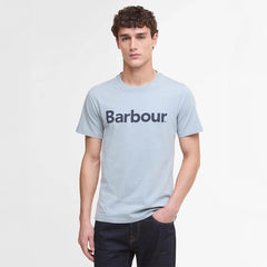 Barbour Logo T-Shirt Mineral Blue - Parasol Store