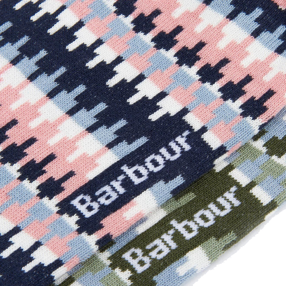 Barbour Louise Fair Isle Sock 2 Pack Set Pink/Loden - Parasol Store